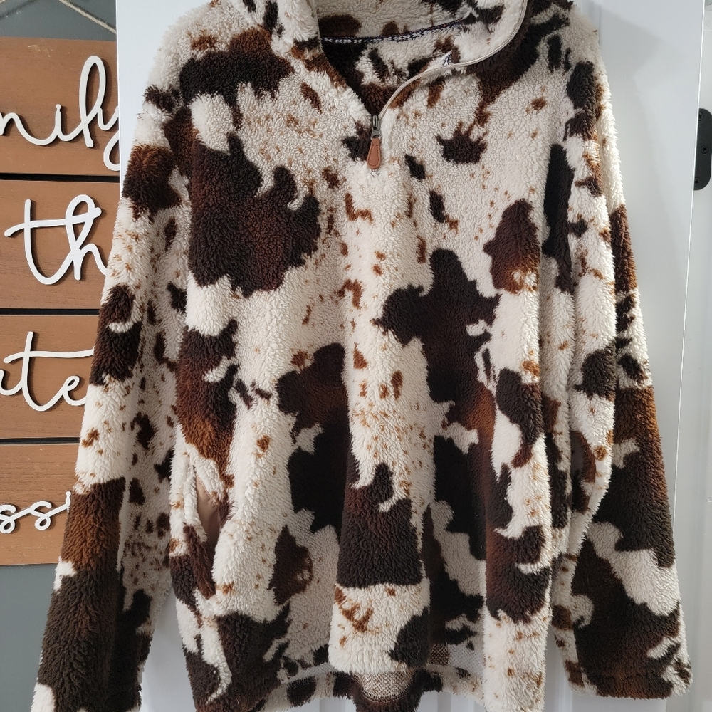 Cow Print zipped sweatshirt